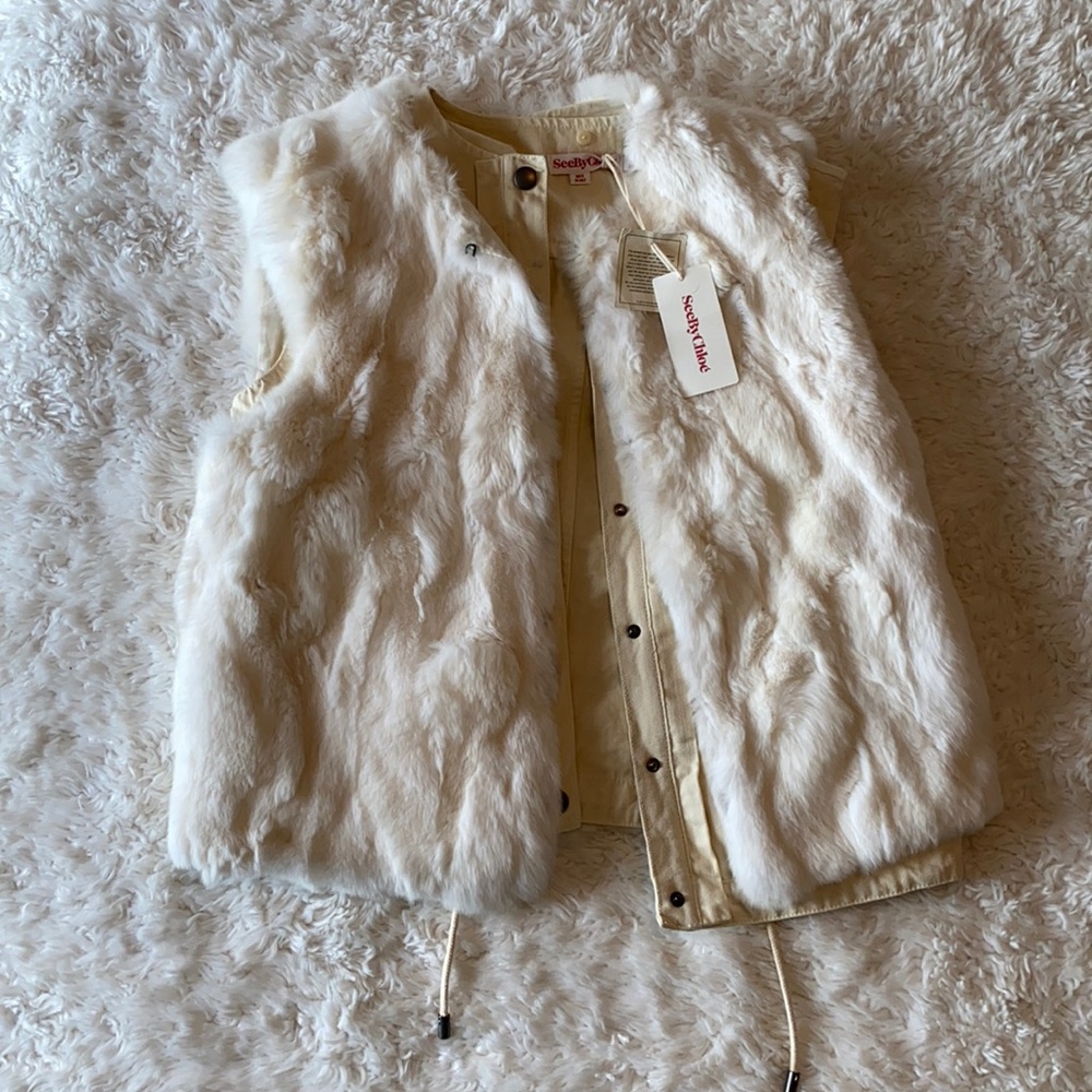 See by Chloe Fur Jean Vest